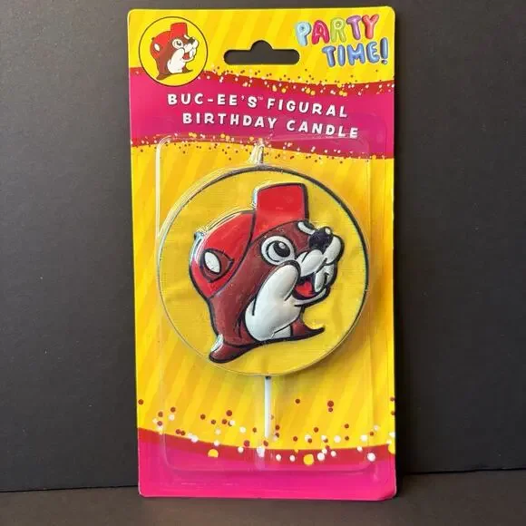 Buc-ee’s‎ Circle Logo Figural Birthday Candle Beaver Gas Station Party Time 3.5