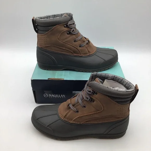 Magellan Outdoors Boys All Weather Duck Boot‎ Brown Grey Waterproof Size 6 NEW