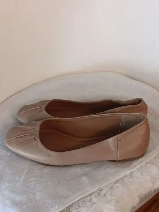Lucky Brand Women's Leather Ballet Flats in Beige