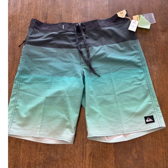Quiksilver Mens Surfsilk Massive 20 Boardshorts Teal Black Stripe AQYBS03634 33