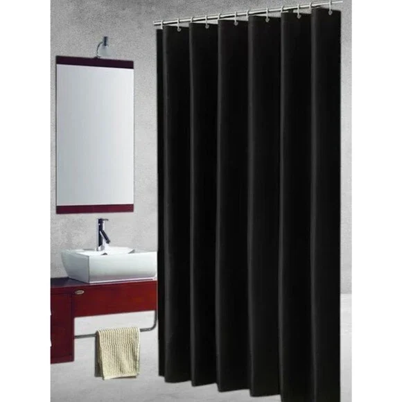 New Black Satin Shower Curtain Size 70