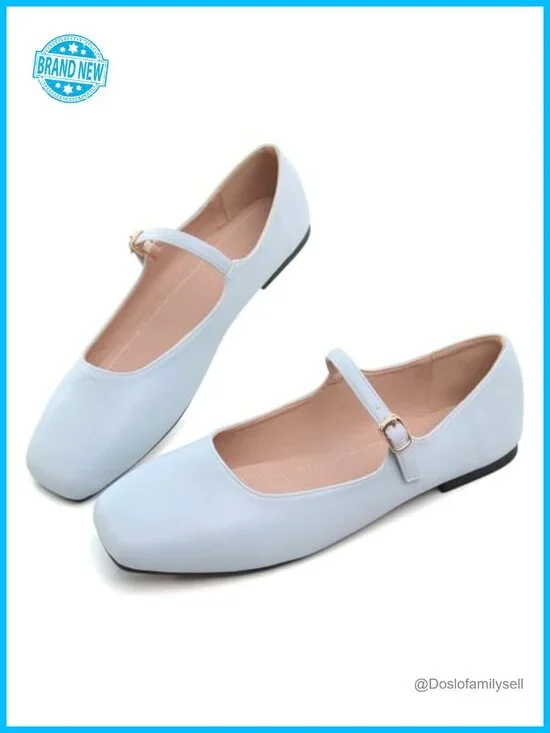 Mary Jane Flats Square Toe Ballet Comfortable Walking Dress Shoes