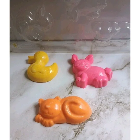 Vintage Candy‎ Chocolate Soap Mold Animals 5 Animals Babies Shower Bday Party