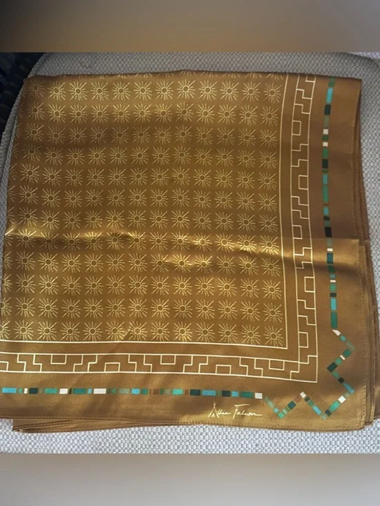 Southwestern -inspired Allie Falcon silk wild rag scarf!