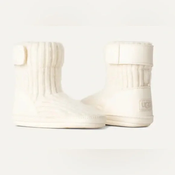 NEW UGG SKYLAR CREAM PULL ON BOOTIES SLIPPERS UNISEX BABY SZ M 12-18 MONTHS GIFT