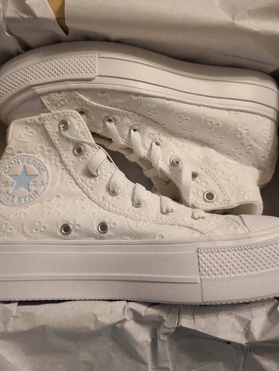 Converse Chuck Taylor All Star Kids' Platform High Top Sneakers - Cream Size 5