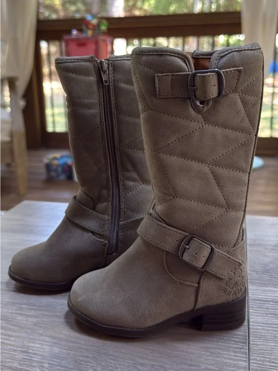 Lucky Brand quilted suede riding boots toddler size 6 (like new)