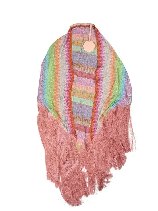 Alexis Rhea Throw Fringed Chevron Kimono in Multi
