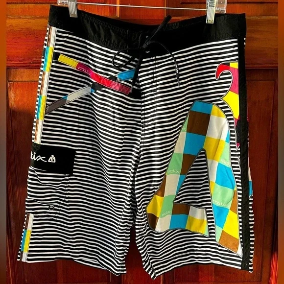 Matix Gabe Kling Signature Boardshorts Stripe Surf Skate Swim Trunks Men’s Large