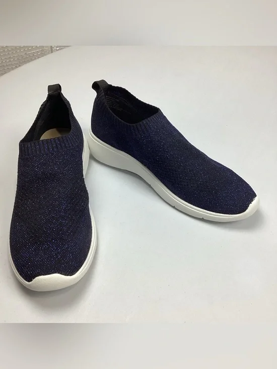 Anne Klein Blue Wiley Sparkle Sock Slip On Shoes Sneakers Size 10
