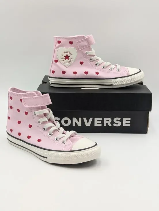 Converse Girls Youth Size 13.5 Chuck Taylor All Star 1V High Top Pink Sneakers