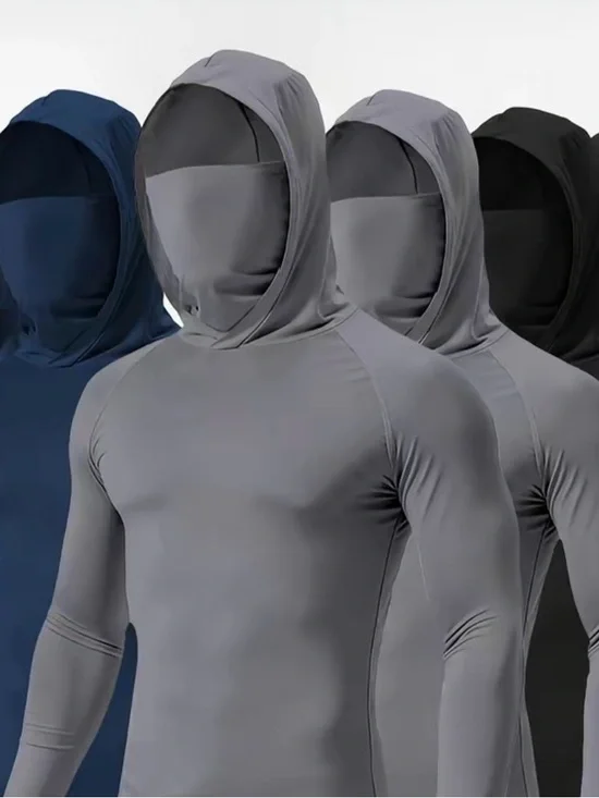 Men's UPF Hooded Swim Top - Gray