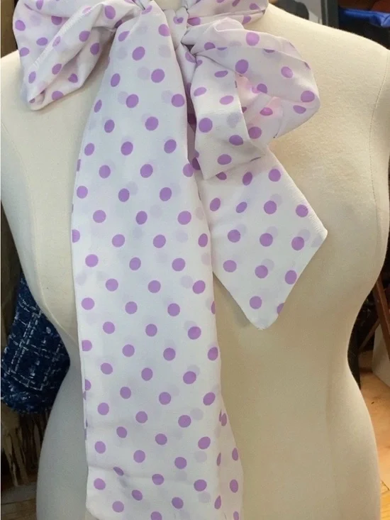 Vintage 60s mod era- polka dot - large Bow Scarf