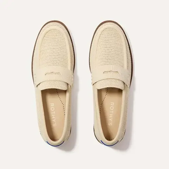 Rothy's The Penny Loafer - Conch Raffia-Knit Size 7.5