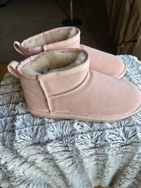 Bearpaw Big Girls Kiara Suede Winter Boots Pink Size 7 NWOB