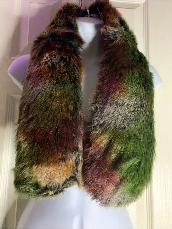Multi-colored Faux Fur Scarf