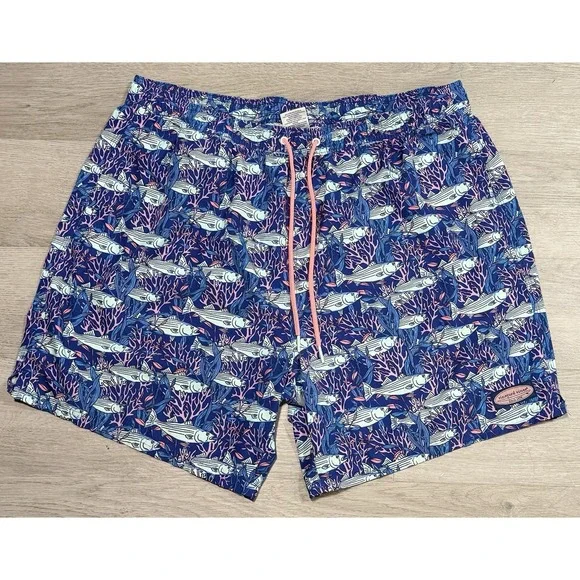 Vineyard Vines Chappy Swim Trunks Men's Size 42 Fish Coral 7
