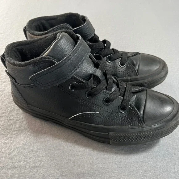 Converse Chuck Taylor All Star Axel Mid Youth‎ Black Leather Sneakers A04818C 2