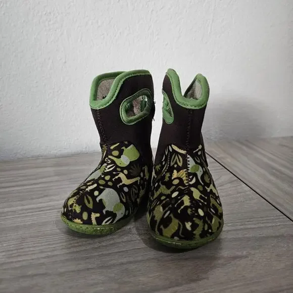 BOGS Baby II Boots Waterproof Green Brown Zoo Toddler Infants US 6 Outdoors