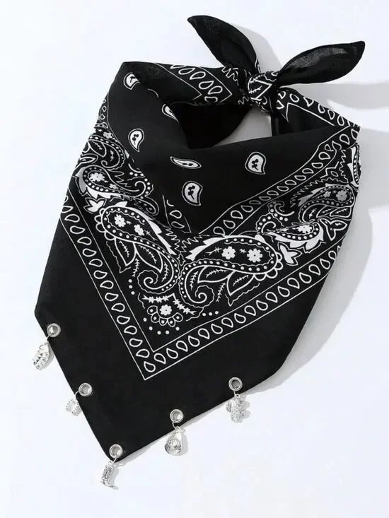 Black Paisley Bandana Scarf S202
