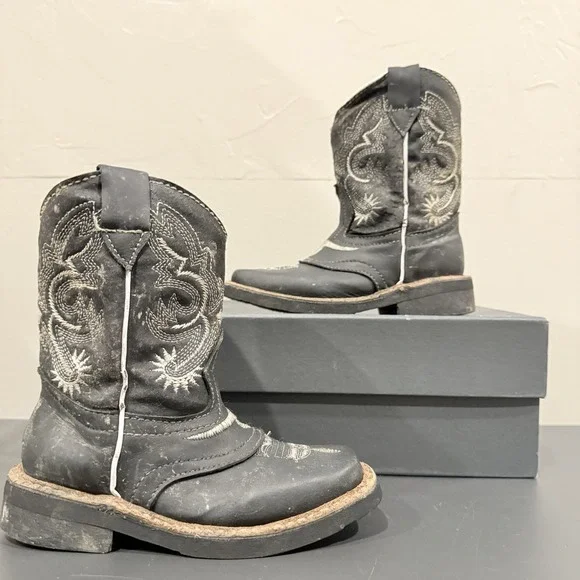 Cowboy Boots‎ Square Toe TODDLER Faux Leather By Pawz Stepping Stone