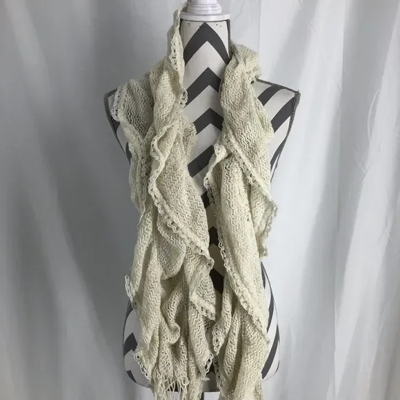 Capelli New York Scarf Ivory Crochet