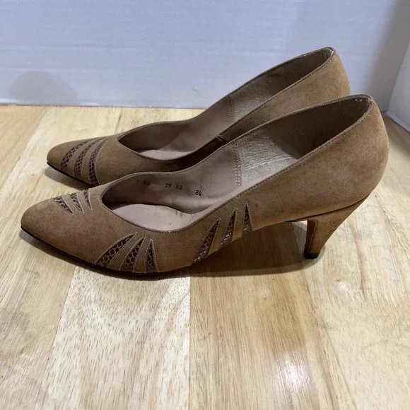 D'Antonio New York Tortoise Shell‎ & Velvet Bow Heels 9 SS