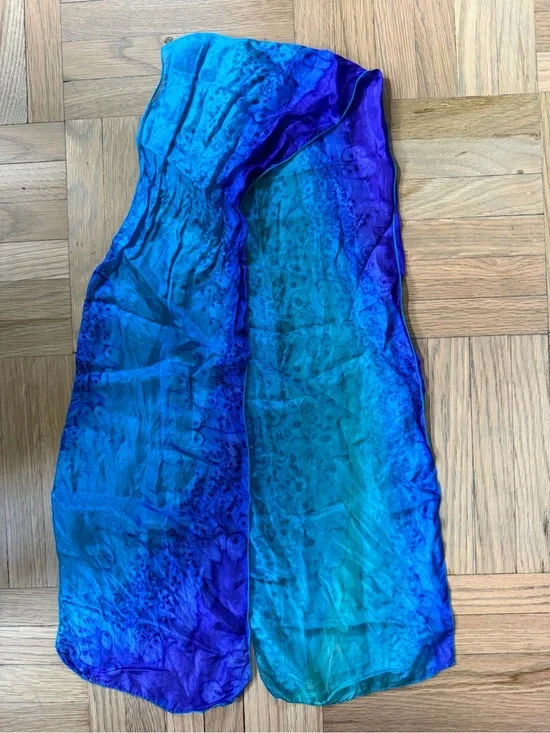 Silk Blue Teal scarf