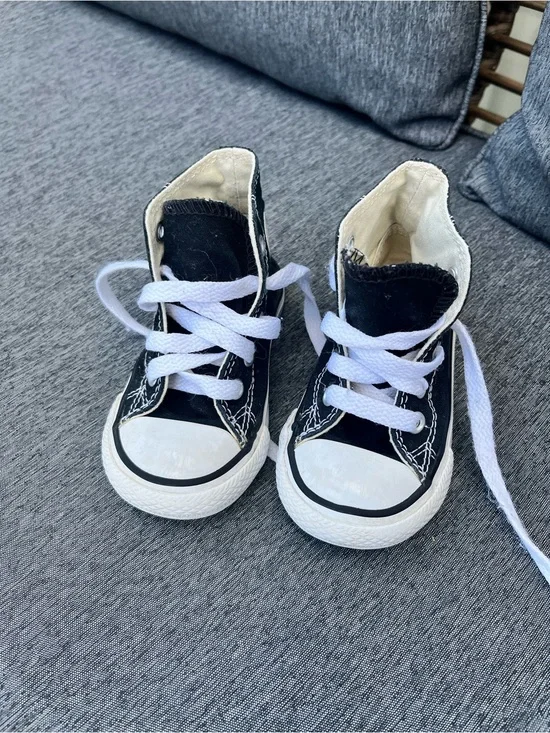 Converse Kids Black High-Top Sneakers with White Laces