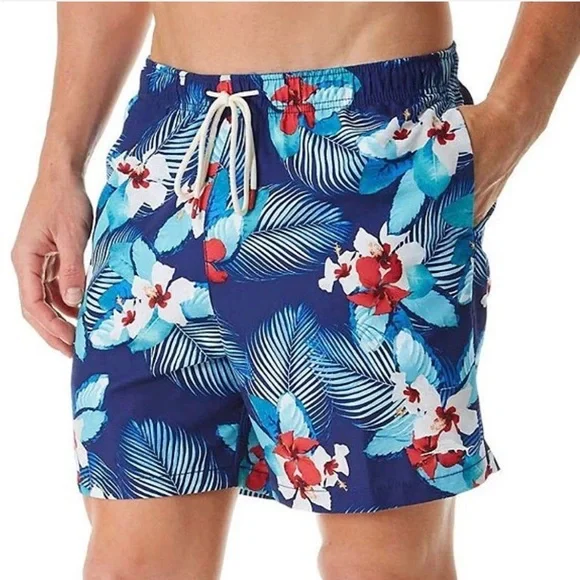 Tommy Bahama Men’s Blue Tropical Naples Monterosso Beach Swim Trunk Sz.‎ L NWOT