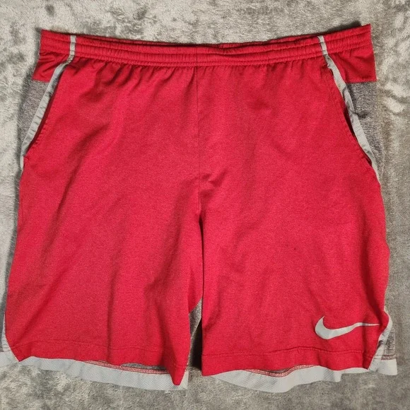 Nike Running Shorts Men's 38X9 Red Gray Fit Dry Medium‎ Quick Dry