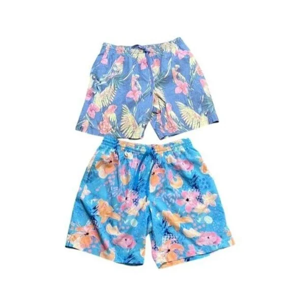 Chubbies Swim Trunks Shorts Lot of 2 Size Large Pockets Drawstring Multicolor 7