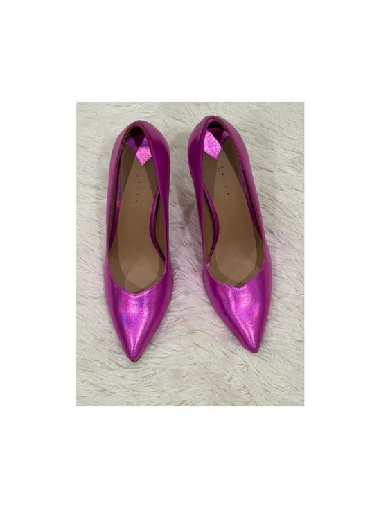 Leith Metallic Fuchsia Pointed-Toe Heels size 8.5M VGUC