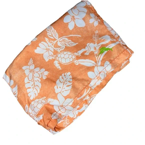 Tommy Bahama XL Swim Trunks Lined Floral Hawaiian Sea Life‎ Turtles