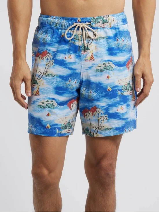 Fair Harbor BayBerry Swim‎ Trunks Surf Days Print Size Large