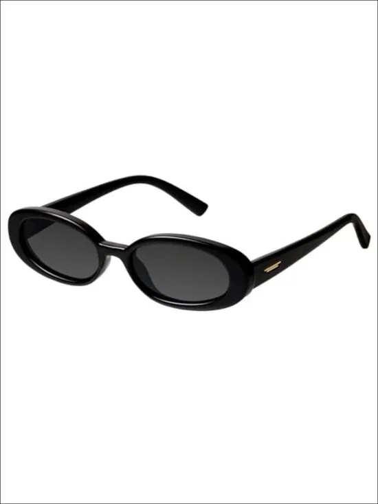 Oval Sunglasses Retro Thick Frame Full-Frame UV Protection