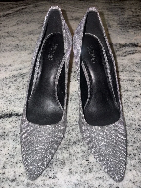 Michael Kors Silver Glitter Pointed Heels