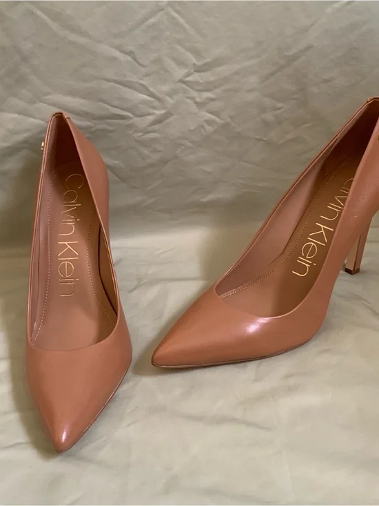 Calvin Klein Blush Pink Pointed-Toe Stiletto Pumps