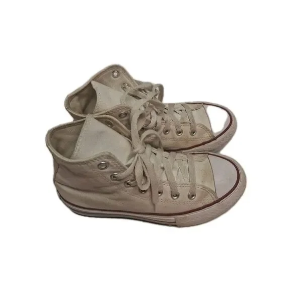 CONVERSE ALLSTAR Youth 3 White High Tops Chuck Taylor Casual Sneakers Shoes