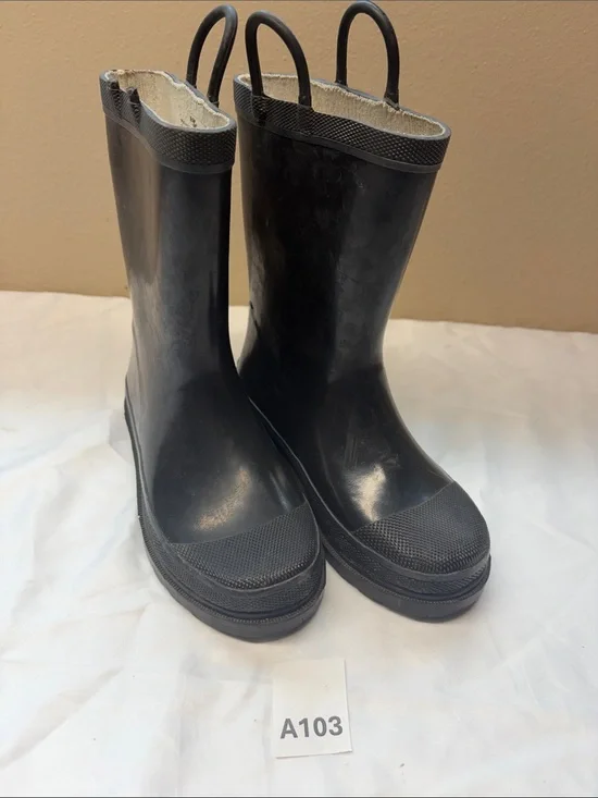 Black Women's Waterproof Pull-On Rain Boots