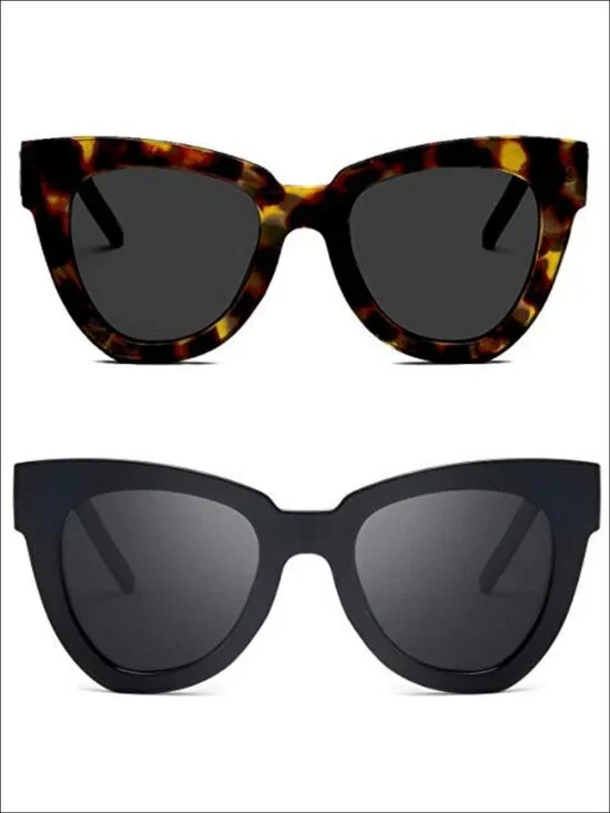 Cat Eye Sunglasses Oversized Square Acetate UV400 Retro Fashion Eyewear