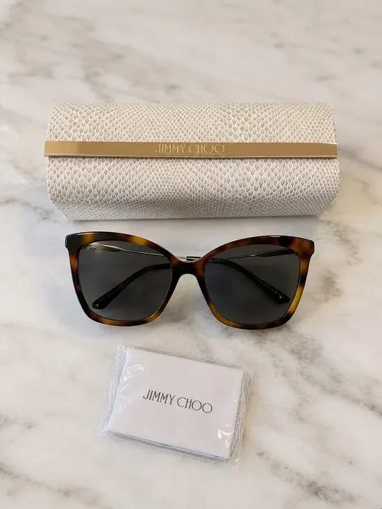 Jimmy Choo Cat Eye Havana Frame Cat Eye Sunglasses NWT
