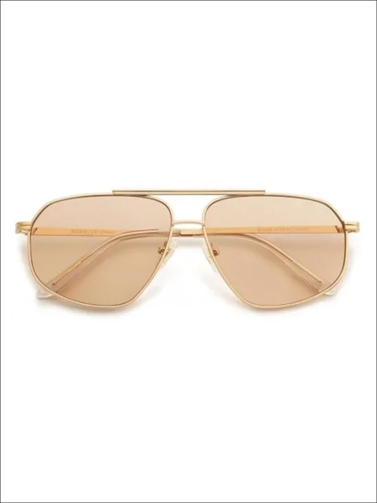 Retro Hexagon Aviator Sunglasses UV400 Metal Frame Full Frame