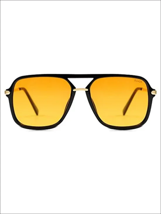 Polarized Aviator Sunglasses Square Double Bar UV400 Unisex Retro