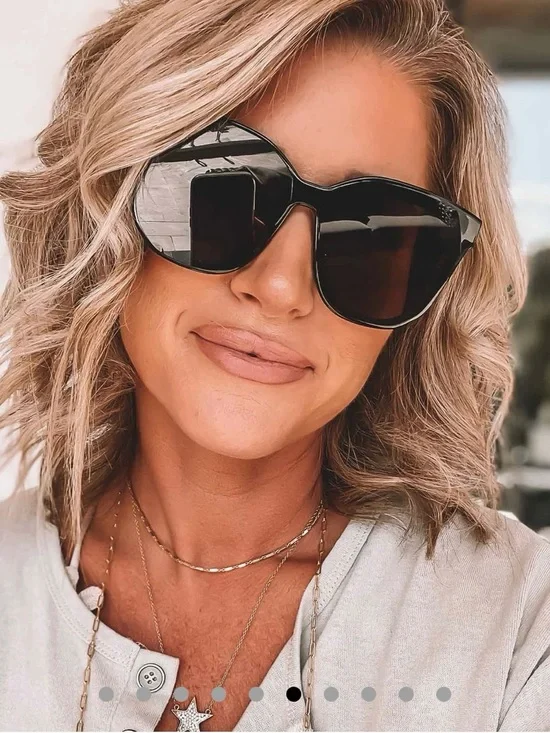 Black Oversized Cat-Eye Sunglasses - Diff Gia