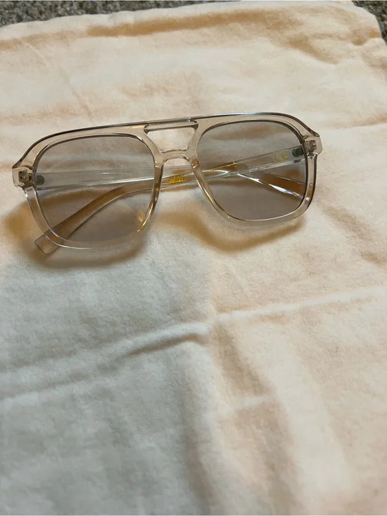 Clear Frame Sunglasses - Transparent Gray Lenses