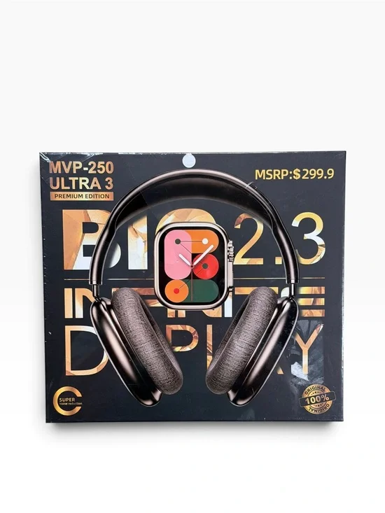 MVP-250 Ultra 3 Premium Edition - Wireless Headphones & Smartwatch Bundle (NIB)
