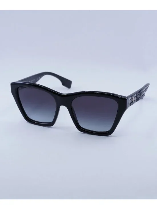 Burberry BE4391 30018G Square Sunglasses Black Frame, Grey Gradient Lenses