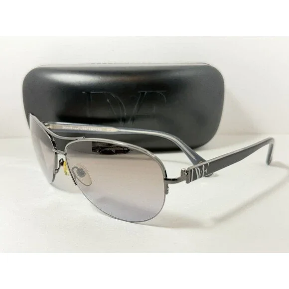 Diane von Furstenberg DVF598S Aviator Sunglasses Women's Brown Gradient Lens