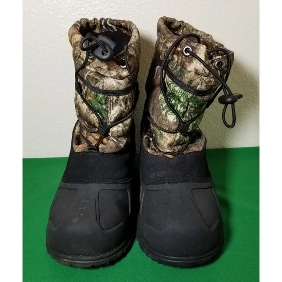 Itasca Unisex Kids Black Brown Camouflage Real Tree Snow Hunting Boots Size 2